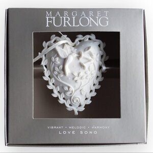 Vintage 1999 Margaret Furlong Ornament Heart Love Song Bisque Porcelain NIB